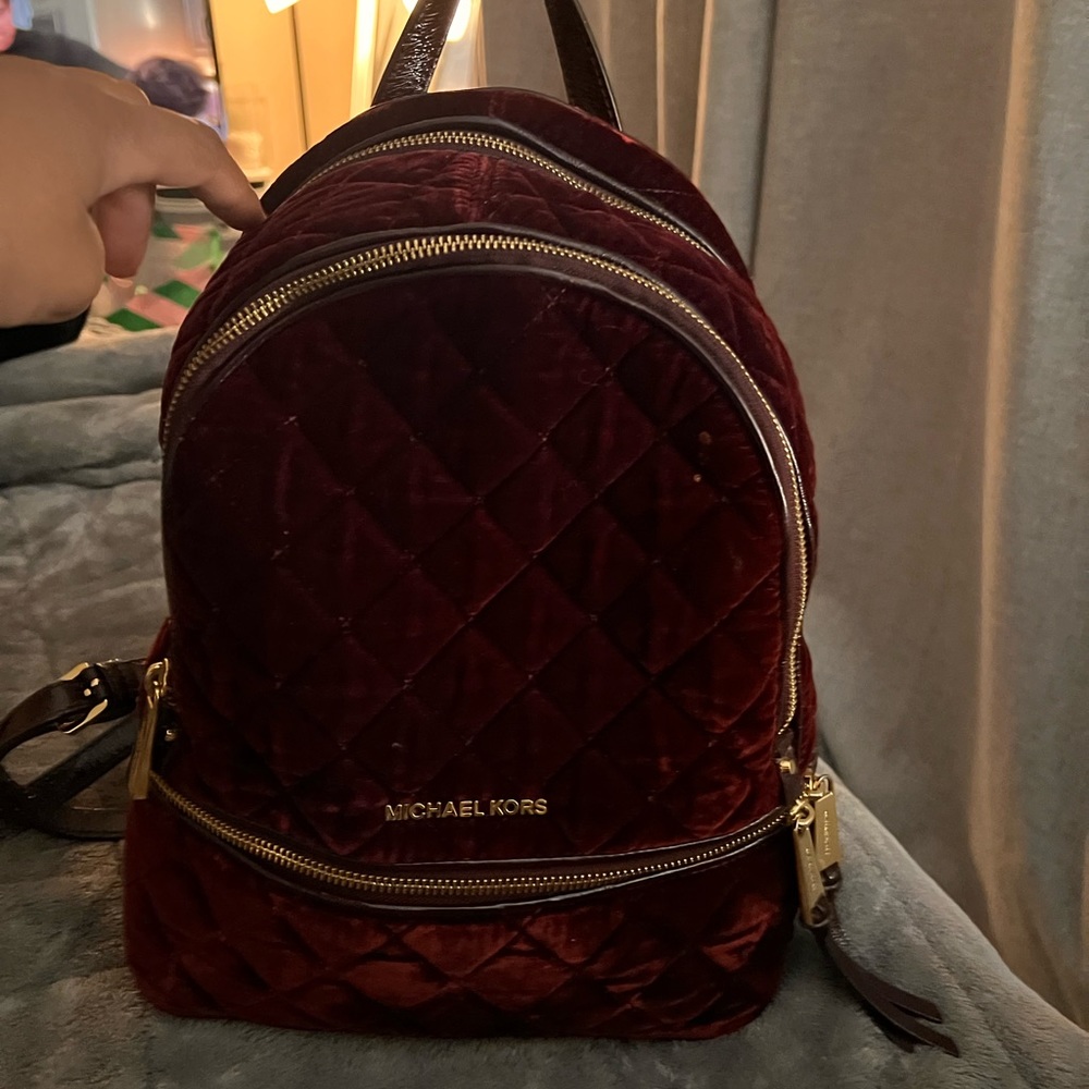 SOLD- Michael Kors Velvet Backpack